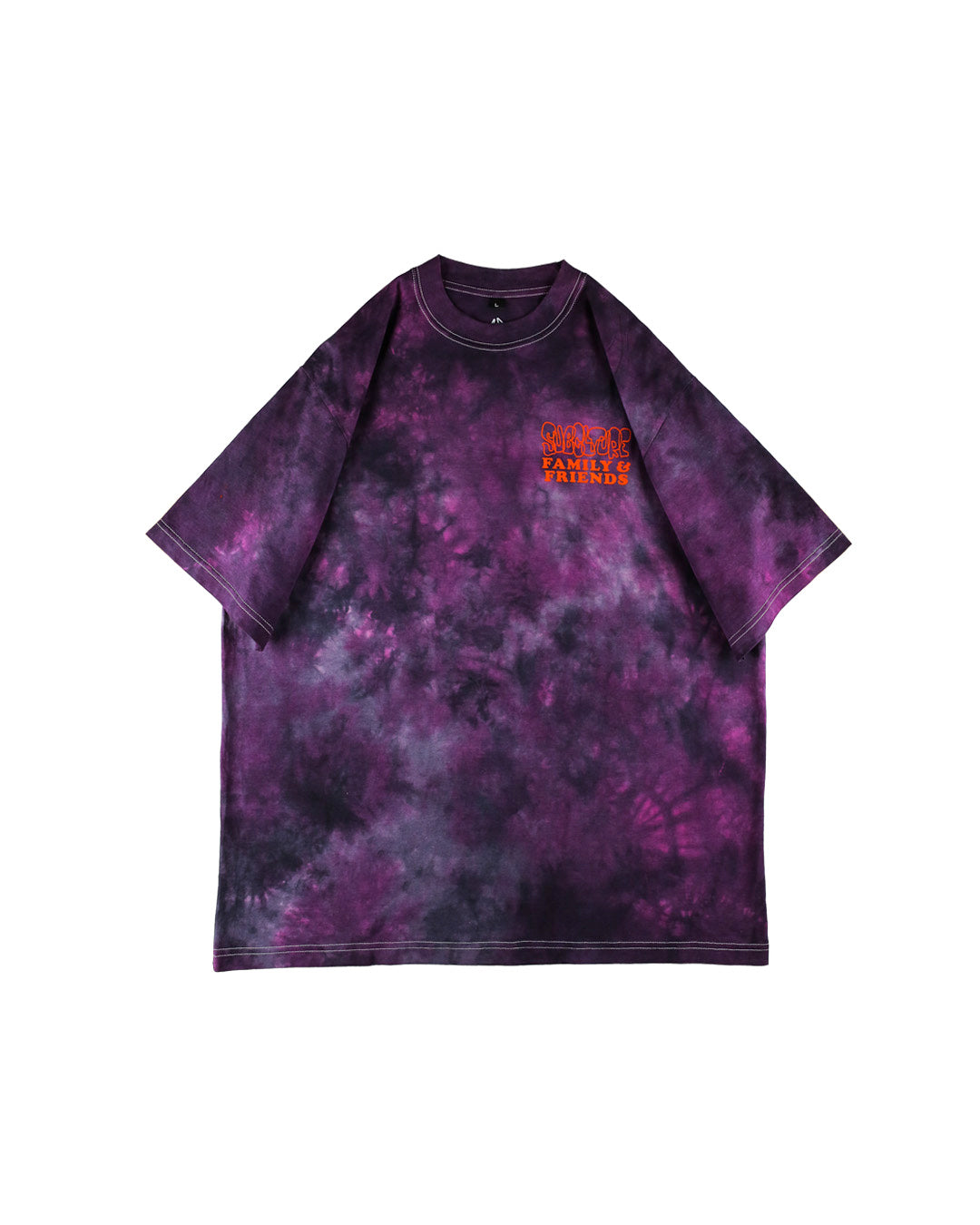 "FAMILY & FRIENDS" TIE-DYE SHORT SLEEVE T-SHIRT